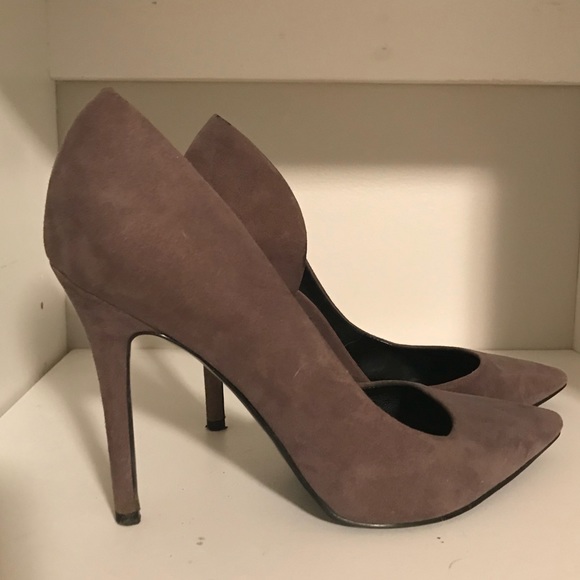 Grey suede closed toes stilettos - Picture 4 of 7
